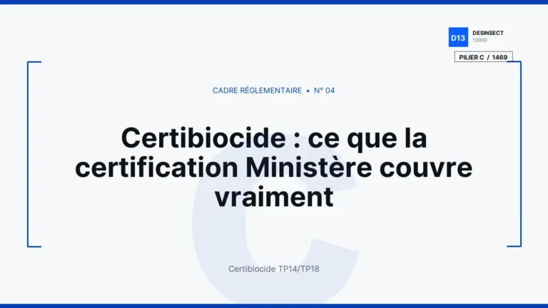 Certibiocide : ce que la certification Ministère couvre vraiment