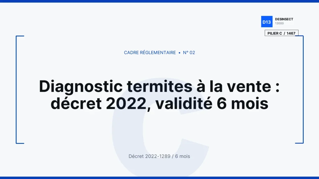 Diagnostic termites à la vente : décret 2022, validité 6 mois