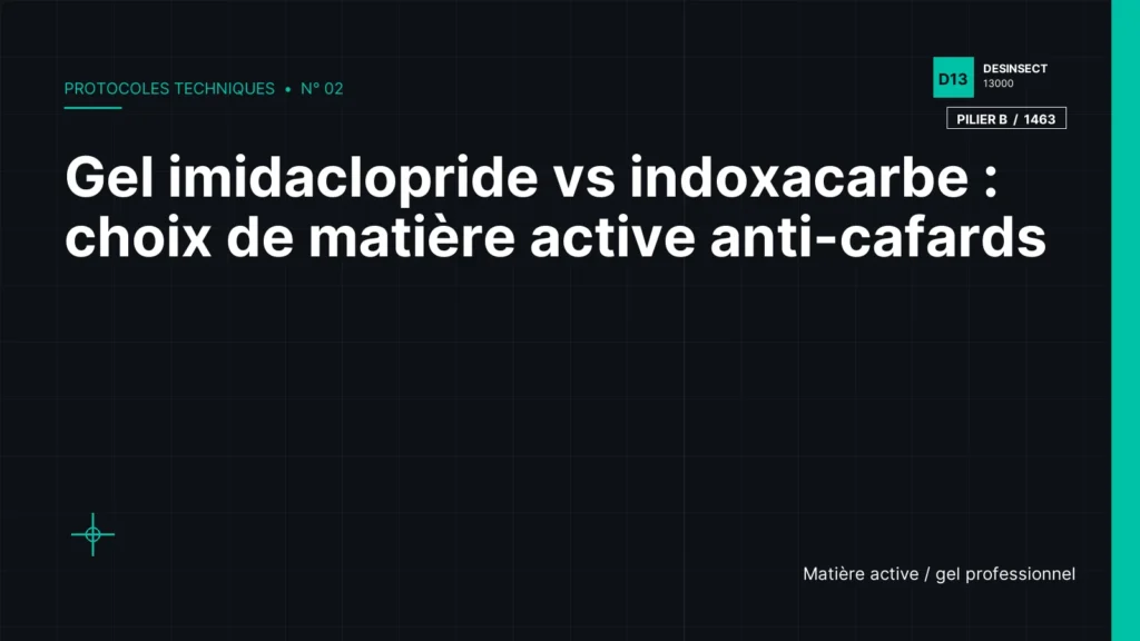 Gel imidaclopride vs indoxacarbe : choix de matière active anti-cafards