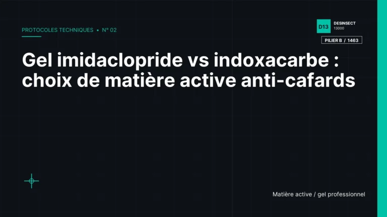 Gel imidaclopride vs indoxacarbe : choix de matière active anti-cafards